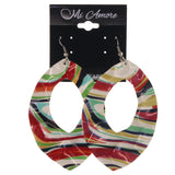 Colorful & Silver-Tone Colored Metal Dangle-Earrings #LQE2837