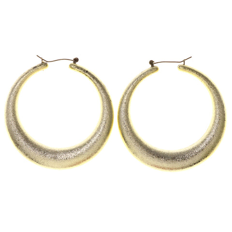 Gold-Tone Metal Hoop-Earrings #LQE2874