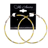 Metal Hoop-Earrings Yellow & Silver-Tone