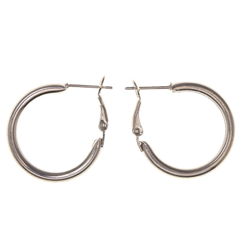 Silver-Tone Metal Hoop-Earrings
