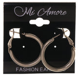 Silver-Tone Metal Hoop-Earrings