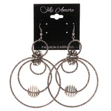 Silver-Tone Metal Dangle-Earrings