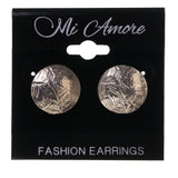 Silver-Tone Metal Stud-Earrings