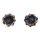 AB Finish Stud-Earrings Black Color #LQE3099