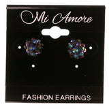 AB Finish Stud-Earrings Black Color #LQE3099
