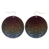 Rainbow Theme Metal Dangle-Earrings Multi-Color & Silver-Tone #LQE3157