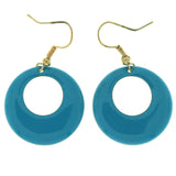 Blue & Gold-Tone Colored Metal Dangle-Earrings