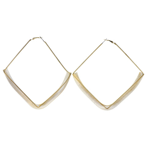Metal Hoop-Earrings Gold-Tone #LQE3176