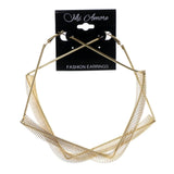 Metal Hoop-Earrings Gold-Tone #LQE3176