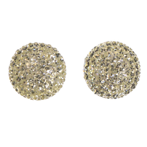 Plastic Stud-Earrings Yellow & Clear #LQE3191