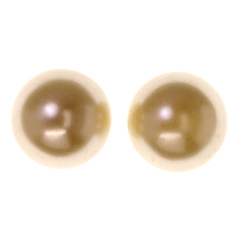 Beaded Accents Plastic Stud-Earrings White #LQE3193