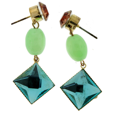 Mi Amore Drop-Dangle-Earrings Green/Brown