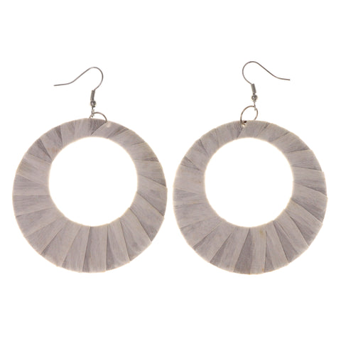 White Fabric Dangle-Earrings #LQE3203