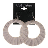 White Fabric Dangle-Earrings #LQE3203