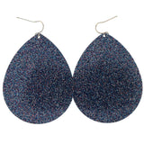 Blue & Silver-Tone Colored Metal Dangle-Earrings
