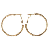 Gold-Tone Metal Hoop-Earrings #LQE3216