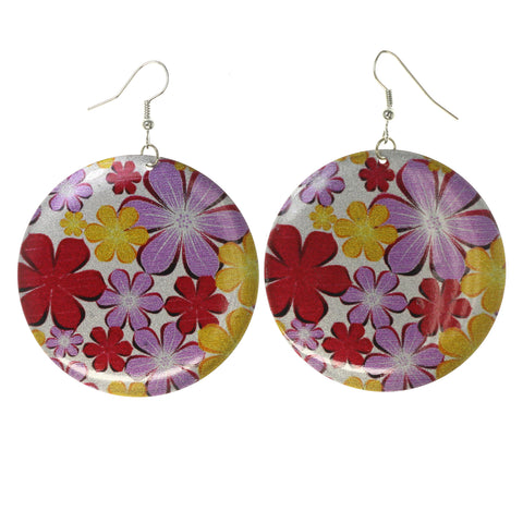 Colorful  Flower Dangle-Earrings #LQE3227