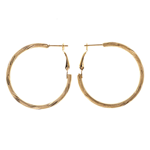 Gold-Tone Metal Hoop-Earrings #LQE3229