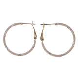 White & Silver-Tone Colored Metal Hoop-Earrings #LQE3234