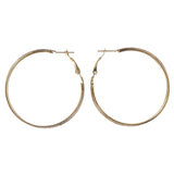 Gold-Tone Metal Hoop-Earrings #LQE3241
