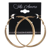 Gold-Tone Metal Hoop-Earrings #LQE3241