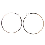 Silver-Tone Metal Hoop-Earrings #LQE3256