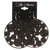 Black & Silver-Tone Colored Metal Dangle-Earrings #LQE3259