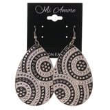 Black & White Colored Metal Dangle-Earrings #LQE3268