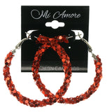 Red Metal Hoop-Earrings #LQE3311