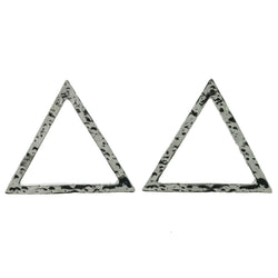 Silver-Tone Metal Stud-Earrings