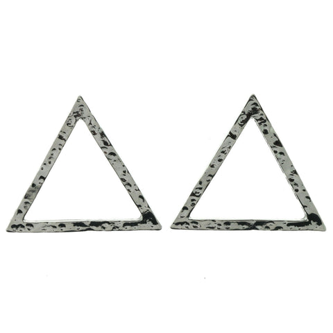 Silver-Tone Metal Stud-Earrings