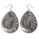 Bird Dangle-Earrings Silver-Tone & Black Colored #LQE3359