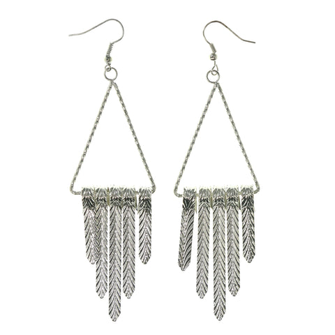 Silver-Tone Metal Dangle-Earrings #LQE3371