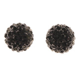 Ombre Stud-Earrings With Crystal Accents Black & Silver-Tone Colored #LQE3395