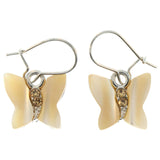 Butterfly Metal Hoop-Earrings With Crystal Accents