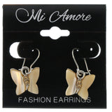 Butterfly Metal Hoop-Earrings With Crystal Accents