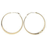 Gold-Tone Metal Hoop-Earrings #LQE3427