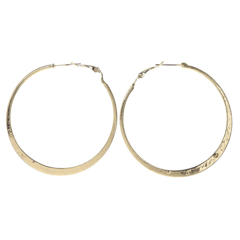 Gold-Tone Metal Hoop-Earrings #LQE3427