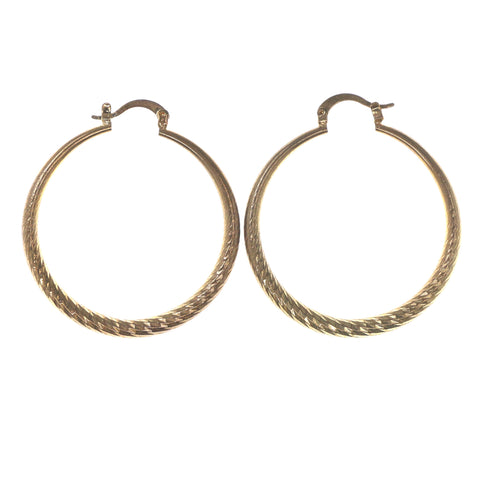 Gold-Tone Metal Hoop-Earrings #LQE3428