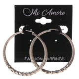Silver-Tone Metal Hoop-Earrings #LQE3431