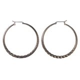 Silver-Tone Metal Hoop-Earrings #LQE3433