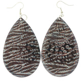 Silver-Tone & Purple Colored Metal Dangle-Earrings