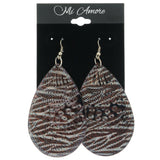 Silver-Tone & Purple Colored Metal Dangle-Earrings