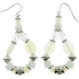Mi Amore Dangle-Earrings Silver-Tone/White