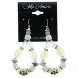 Mi Amore Dangle-Earrings Silver-Tone/White