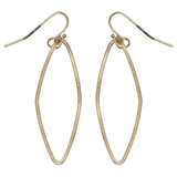 Gold-Tone & White Metal -Dangle-Earrings Crystal Accents #LQE3526