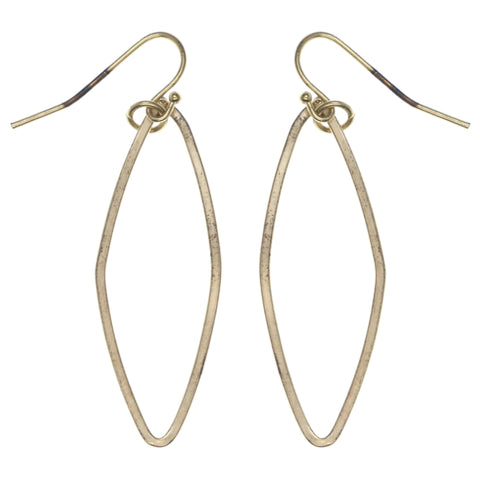 Gold-Tone & White Metal -Dangle-Earrings Crystal Accents #LQE3526