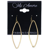 Gold-Tone & White Metal -Dangle-Earrings Crystal Accents #LQE3526
