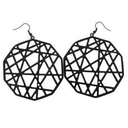 Black Metal Dangle-Earrings LQE353