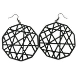 Black Metal Dangle-Earrings LQE353